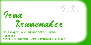 irma krumenaker business card